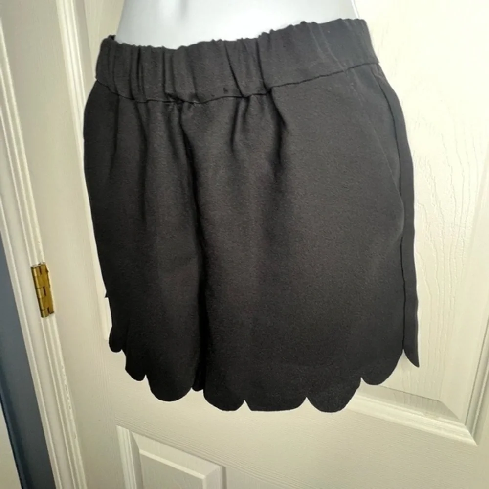 Madewell Womens 2XS Black Scalloped Edge Elastic Waist Pocket Short Shorts XXS 0